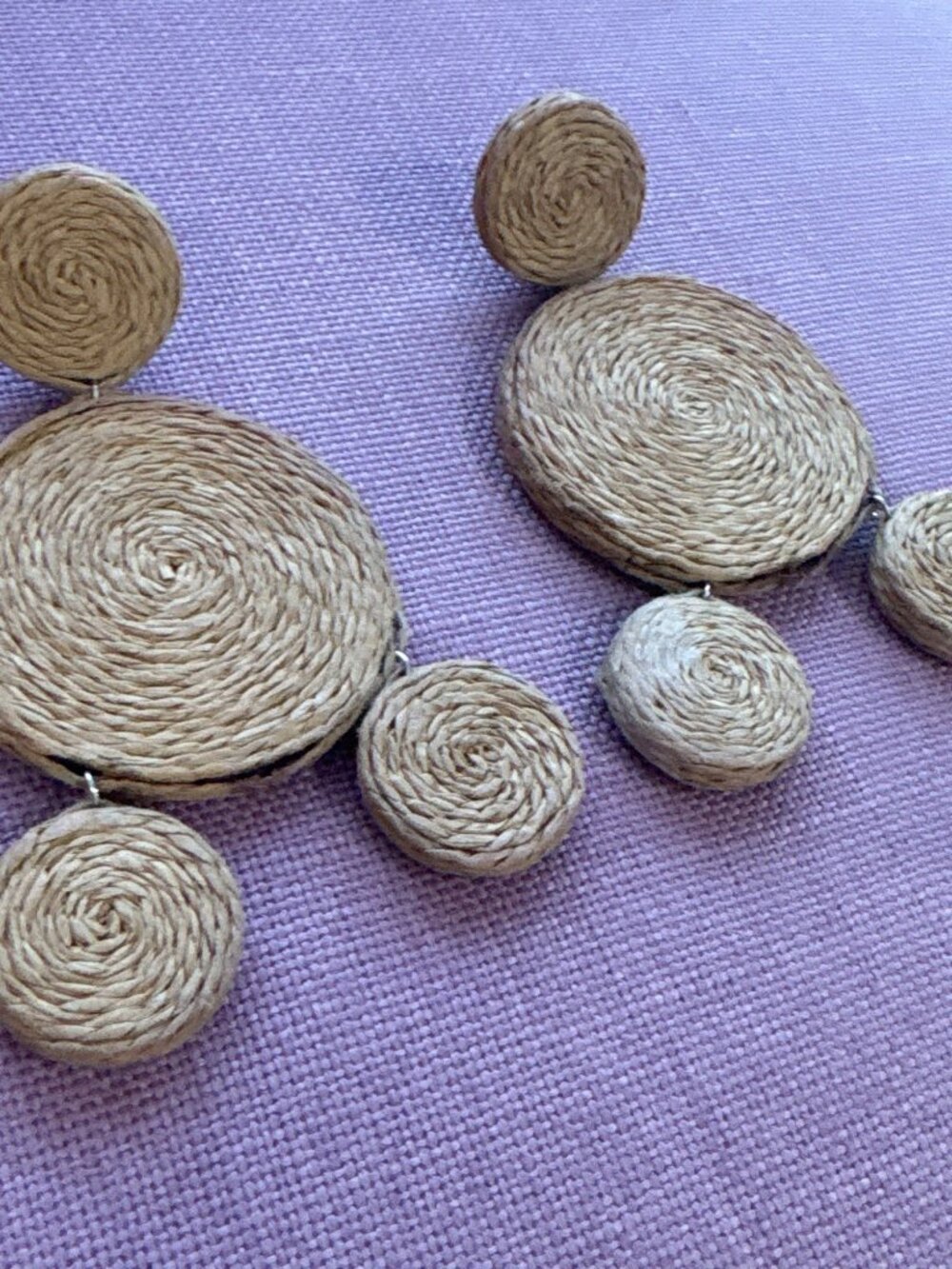 Simon Miller Accessories Raffia Deco Earrings in natural Drop Dangle Large - Picture 6 of 9